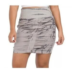 NEW XCVI Wearables Trace Gray Black Dye High Rise Skirt Size Large